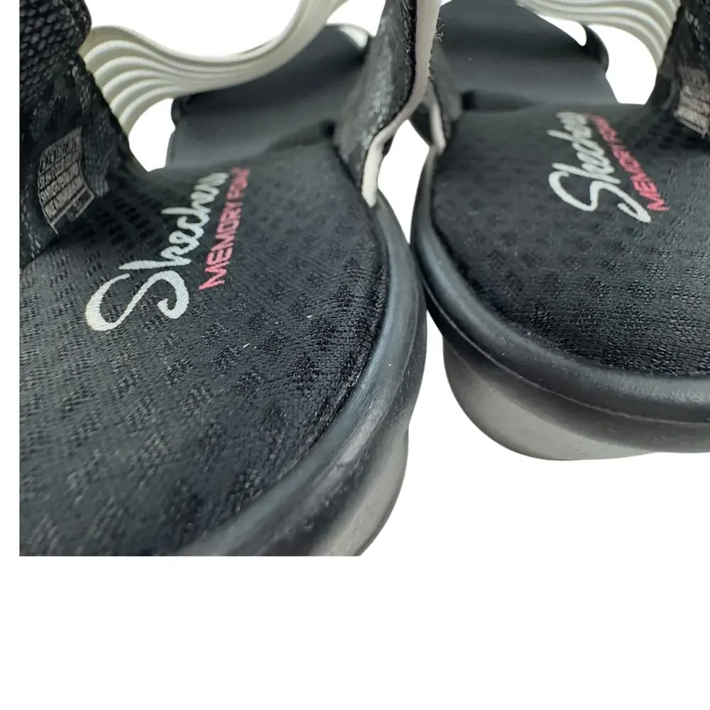 Sketchers White Rumblers Comfort Mesh Cushioned Wedge Shoes Women's Size 9